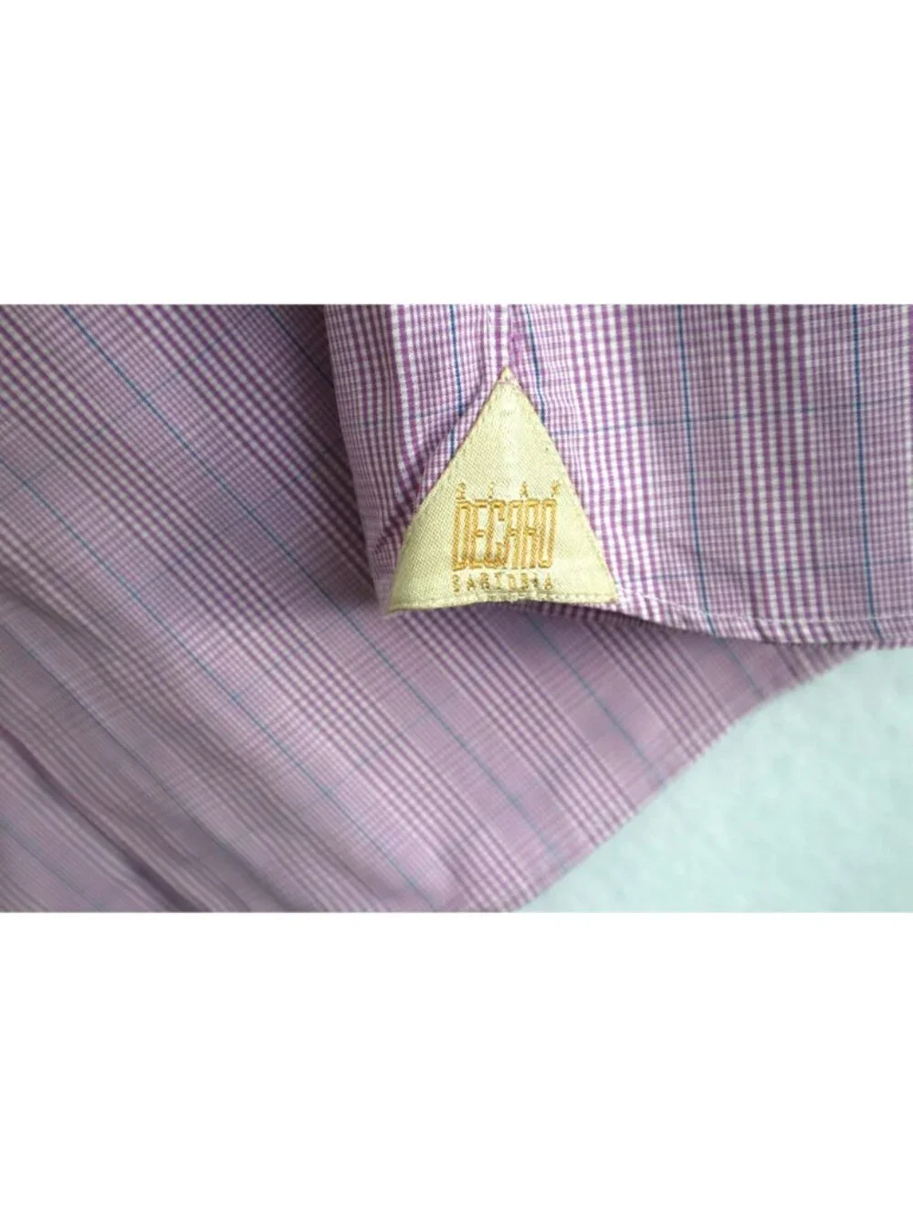 Decaro Men’s Pink Check Dress Shirt Long Sleeve Button Front Business Casual L